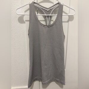 Lululemon Swiftly Racerback - Striped Black and White Tank Top